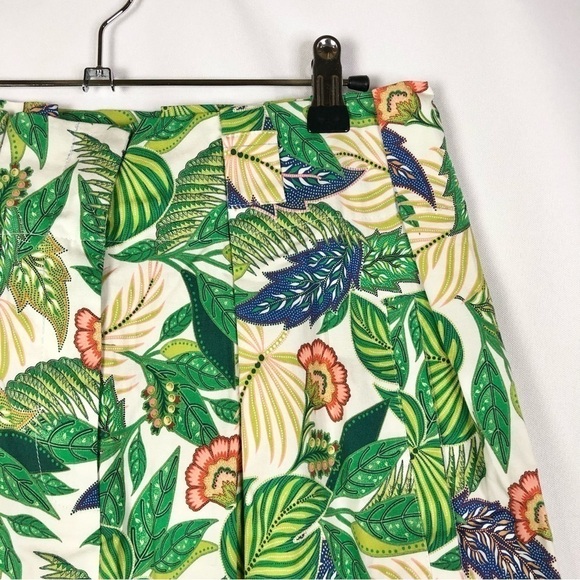 FARM Rio Green Tropical Floral A-Line Mini Skirt S - Picture 3 of 4